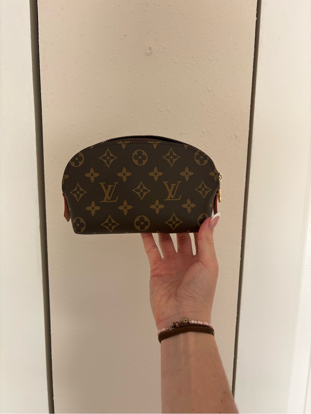 Monogram inspired Cosmetic Pouch in Dark Brown